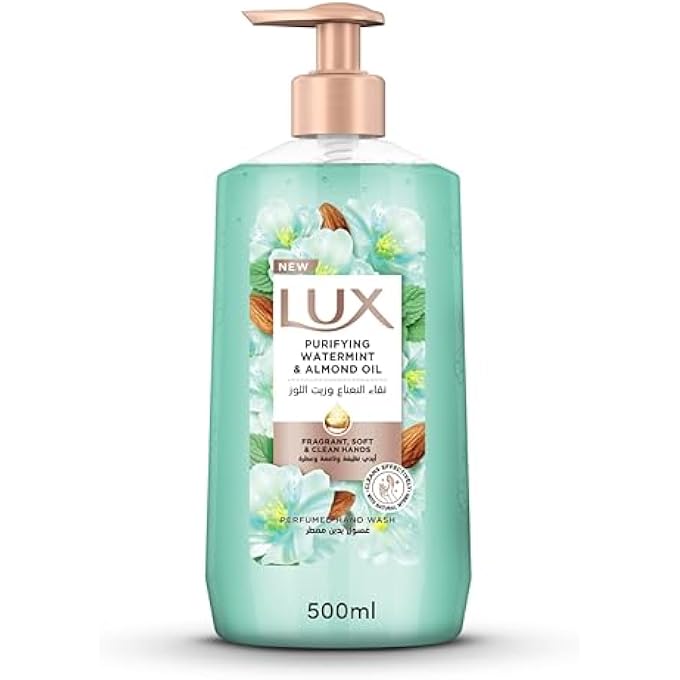 LUX PERFUMED LIQUID HAND WASH, PURIFYING WATERMINT, WITH ALMOND OIL & GLYCERIN, FOR FRAGRANT, SOFT AND CLEAN HANDS, 500ML - Image 2